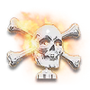 Chrome Flaming Skull