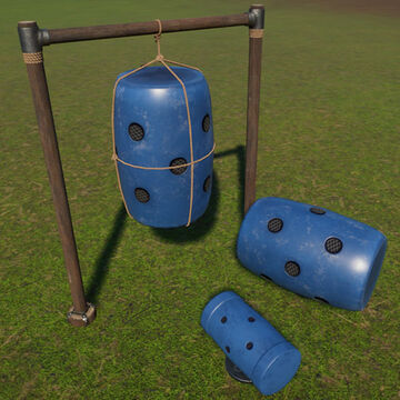 A large hanging barrel drum deals