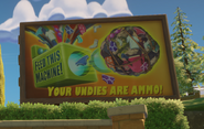 A billboard found on the Suburbia side