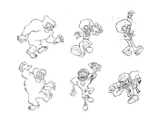 Concept art with Zombie Yeti and All-Star (Plants vs. Zombies 2)