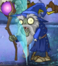 A Wizard Zombie without arm eating a force field (note the floating hand)