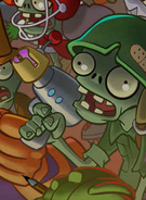 Foot Soldier Zombie on the title screen