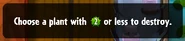 The notice that appears when there are two or more plants on the field when Celestial Custodian is played on an environment