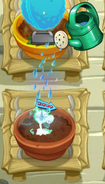 Electric Peashooter being watered in the Zen Garden