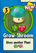 The player receiving Grow-Shroom from a Basic Pack