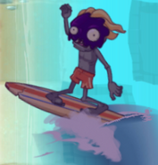 A poisoned Surfer Zombie surfing