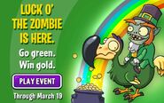 Luck O' the zombie Dodo rider zombie in an advertisement.