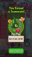 The player receiving Pea Pod after completing a level