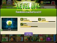 Dandelion being upgraded to Level 6