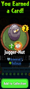 The player earning Jugger-Nut after completing Grass Knuckles' 8th Hero Quest