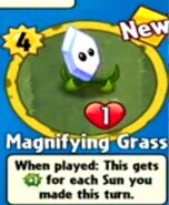 The player receiving Magnifying Grass from a Premium Pack