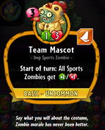 Team Mascot's statistics (note the comma in the description)