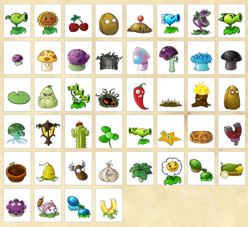 plants vs zombies plants characters