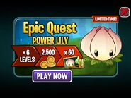 An advertisement for Power Lily's Epic Quest