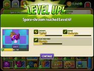 Spore-shroom being upgraded to Level 6