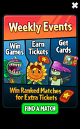 An advertisement for the Weekly Event