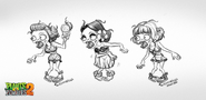 Bikini Zombie concepts (Plants vs. Zombies 2)