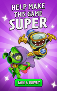 An advertisement to a survey for the game, featuring Impfinity & Green Shadow