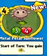 The player receiving Metal Petal Sunflower from a premium pack