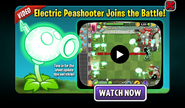 An advertisement introducing Electric Peashooter