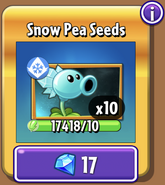 Snow Pea's seeds in the store (10.5.2, Gold)