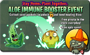 Conehead Zombie with Aloe and Wall-nut in an ad for the Aloe Immune Booster Event