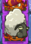 A sheep on top of an Escape Root, caused by Wizard Zombie transforming the plant being moved