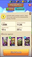 Potato Mine's stats (Level 8)