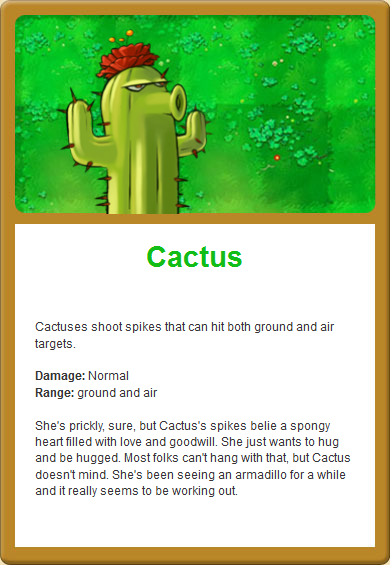 cactus plants vs zombies 2