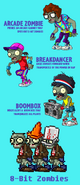 Arcade Zombie, along with Breakdancer Zombie, Boombox Zombie, and 8-Bit Zombies.