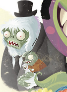 Suit Zombie Yeti holding Eyepatch Imp