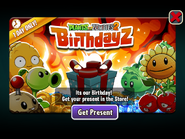 Peashooter in an advertisement for Birthdayz 2021