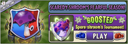 Spore-shroom in an advertisement for Spore-shroom's BOOSTED Tournament in Arena (Scaredy-shroom's Fearful Season)