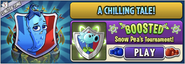 Snow Pea in an advertisement for Snow Pea's BOOSTED Tournament in Arena (Chilly Pepper's Chilling Season)