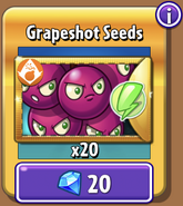 Grapeshot's seeds in the store (Gold)