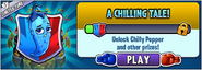 Chilly Pepper in an advertisement for A Chilling Tale - Chilly Pepper's Chilling Season in Arena