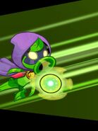 Green Shadow using her signature superpower