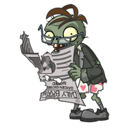 Newspaper Zombie's beta design, note the different hair