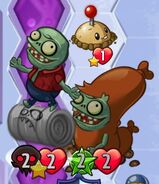 Gigantic Toxic Waste Imp tinted gray giving a gigantic Hot Dog Imp tinted gray the Deadly trait due to two glitches at once on each one