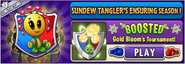 Gold Bloom in an advertisement of Gold Bloom's BOOSTED Tournament in Arena (Sundew Tangler's Ensuring Season)