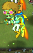 A glowing Disco Jetpack Zombie