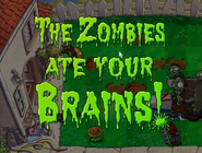"THE ZOMBIES ATE YOUR BRAINS!" game over screen in a Day level