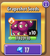 Grapeshot's seeds in the store (10.2.1, Gold)