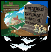 An early version of the main menu. There are differences here, such as Zen Garden having its own button, a mode called "Challenges" and a vase tipped over in the background. The grave and buttons also have a different color. Dated August 21, 2008.