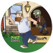Crazy Dave huyendo cuando un zombi se le metío a la casa.
