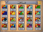 PC mini-games page with iOS, iPad and PS3 icons