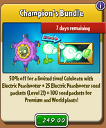 Electric Peashooter in the Champion's Bundle in the store