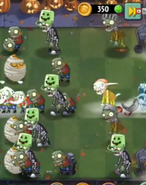 A group of Halloween Buckethead zombies in a Halloween Pinata party