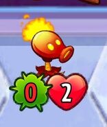 Fire Peashooter shrunken by Shrink Ray