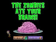 A Barrel Roller Zombie eating the player's brains